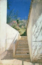 Escaleras en un jardín, Argelia, 1883